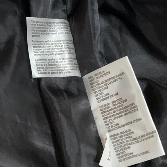 Michael Kors Black Quilted Nylon Down Fowl Fill Zip Up Det. Hood Coat Women's S - Picture 5 of 6